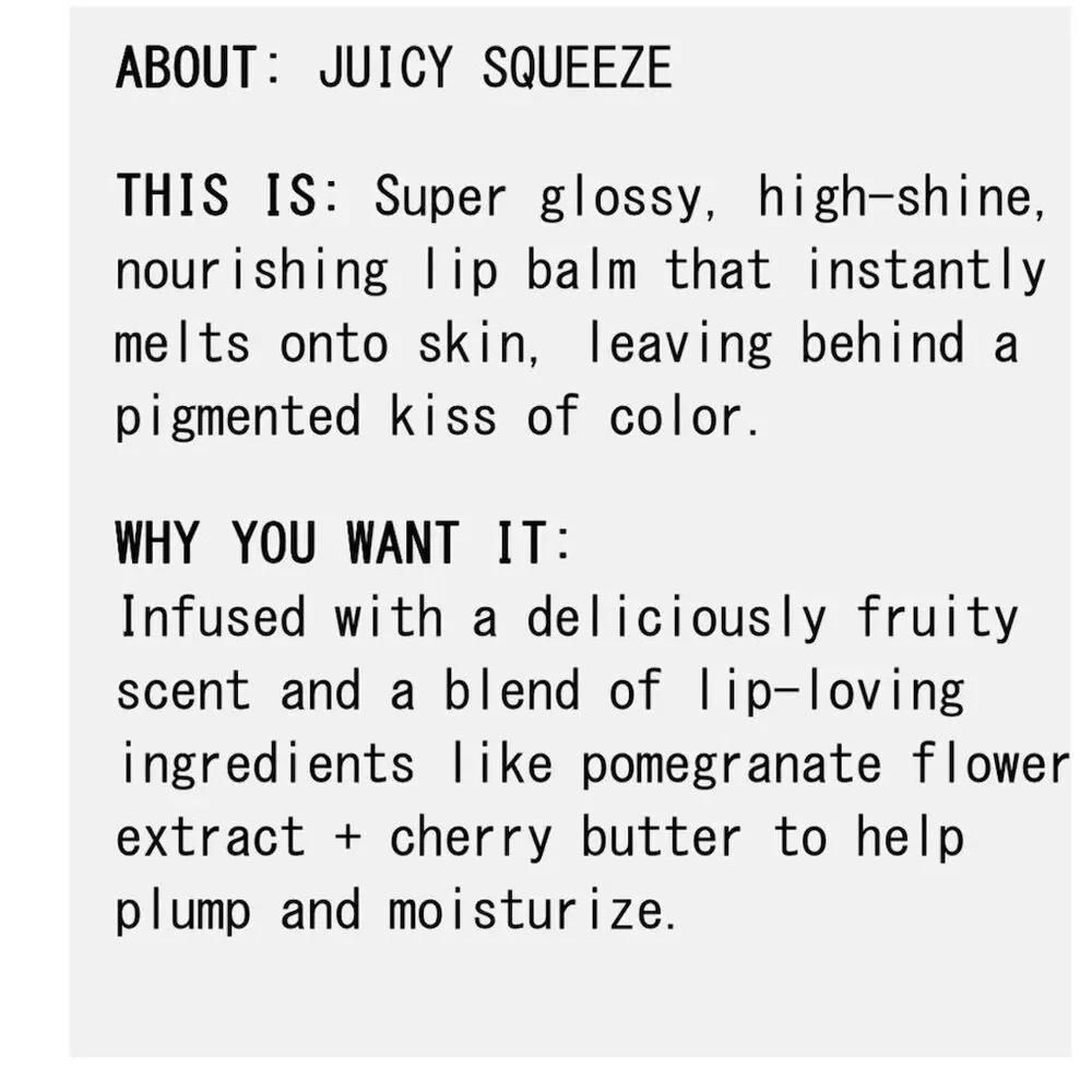 about-face Cherry Pick Lip Color Butter Juicy Squeeze Glossy Balm in GUAVA CRUSH